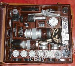 Vintage LEICA Camera 35mm film Outfit 5 Lens All Accessories Cased Set