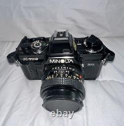 Vintage MINOLTA X-700 35mm Film Camera with Minolta 50mm f/1.7 Lens & Accessories