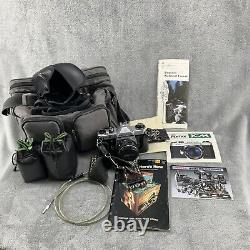 Vintage Pentax KM Asahi Film Camera 3 Lenses With Camera Bag And Papers