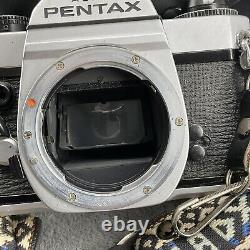 Vintage Pentax KM Asahi Film Camera 3 Lenses With Camera Bag And Papers