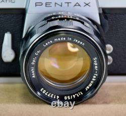 Vintage Pentax Spotmatic SP 35mm Film Camera With Super-Takumar 50mm f1.4 Lens+
