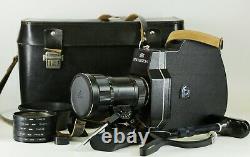 Vintage SET KMZ Krasnogorsk 3 16mm Movie Camera METEOR 5-1 1,9/17-69mm Lens