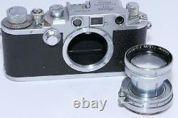 Vintage WARTIME Leica IIIC Rangefinder 35mm camera with 5cm f2 Summitar lens