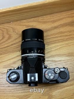 WORKING Nikon FM 35mm Film Camera (Black) withNikkor 135mm f2.8 AI-S-Free Shipping