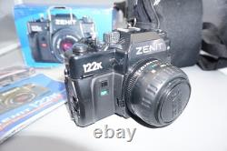 Zenit 122K Black film camera w MC Zenitar-K2 50mm f2 2/50 lens Open Box NOS